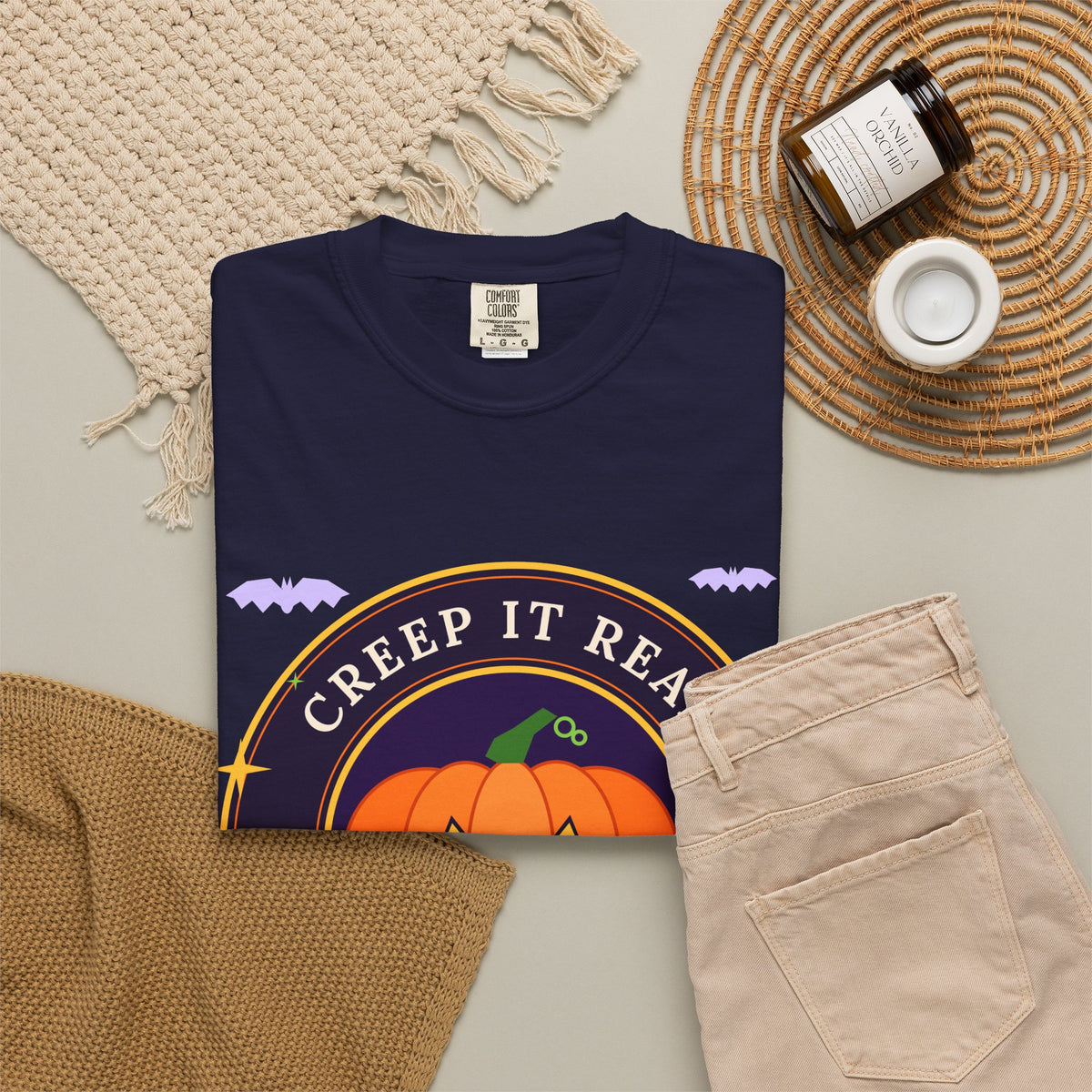 Spooky SZN Pumpkin T-Shirt — "Creep It Real" Halloween Tee
