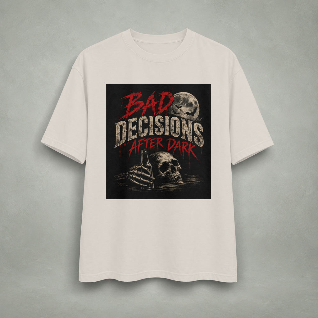Bad Decisions After Dark T-shirt | Skull Moon Graphic Tee