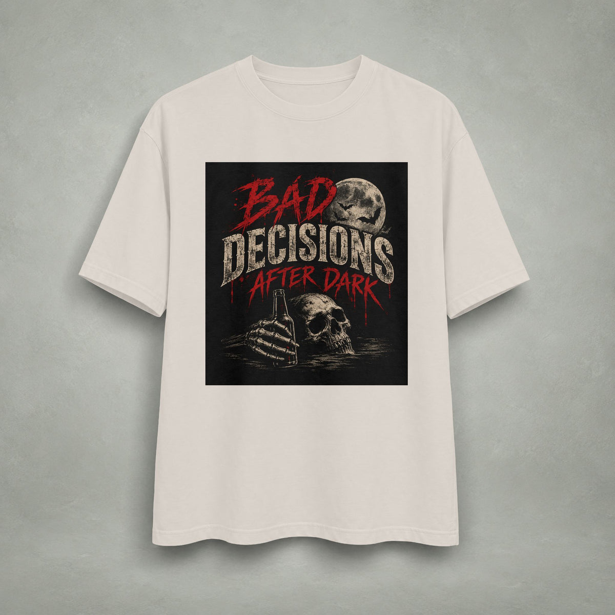 Bad Decisions After Dark T-shirt | Skull Moon Graphic Tee