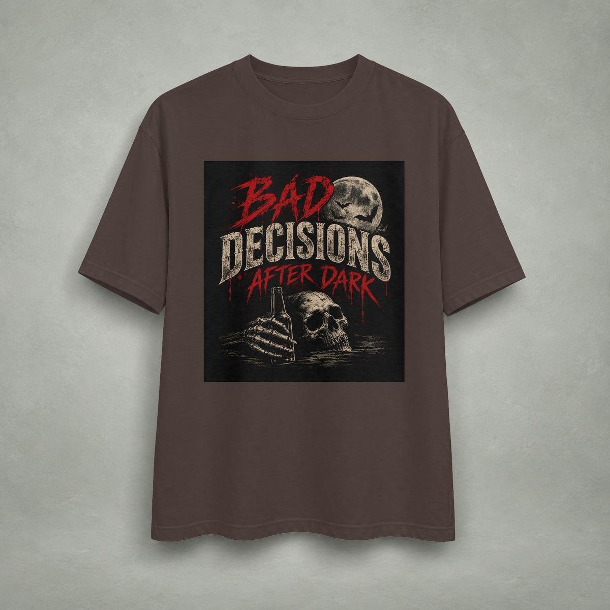 Bad Decisions After Dark T-shirt | Skull Moon Graphic Tee