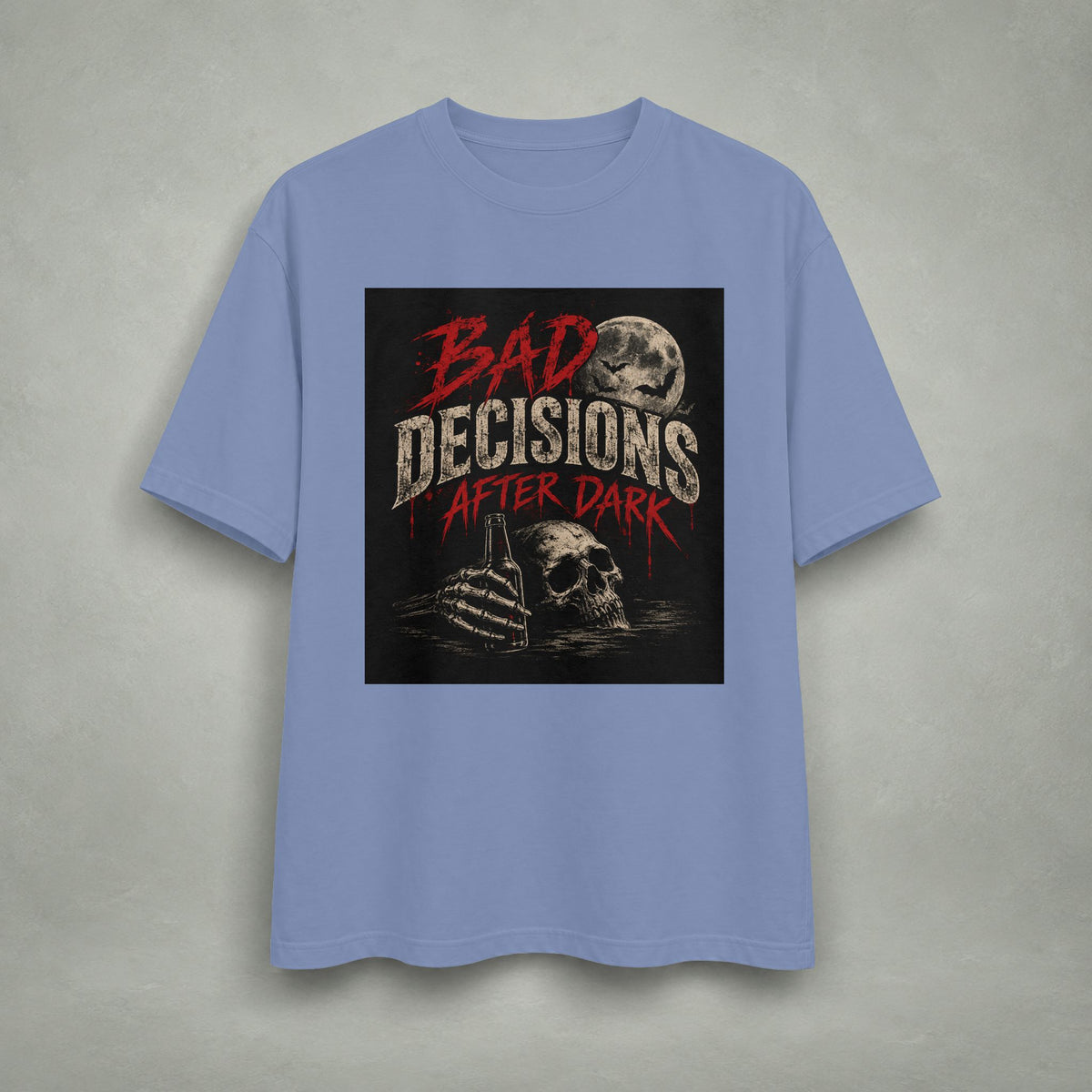 Bad Decisions After Dark T-shirt | Skull Moon Graphic Tee