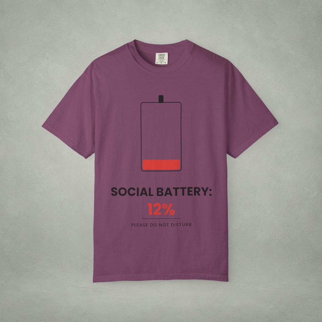 Social Battery 12% T-Shirt — Low Energy Graphic Tee
