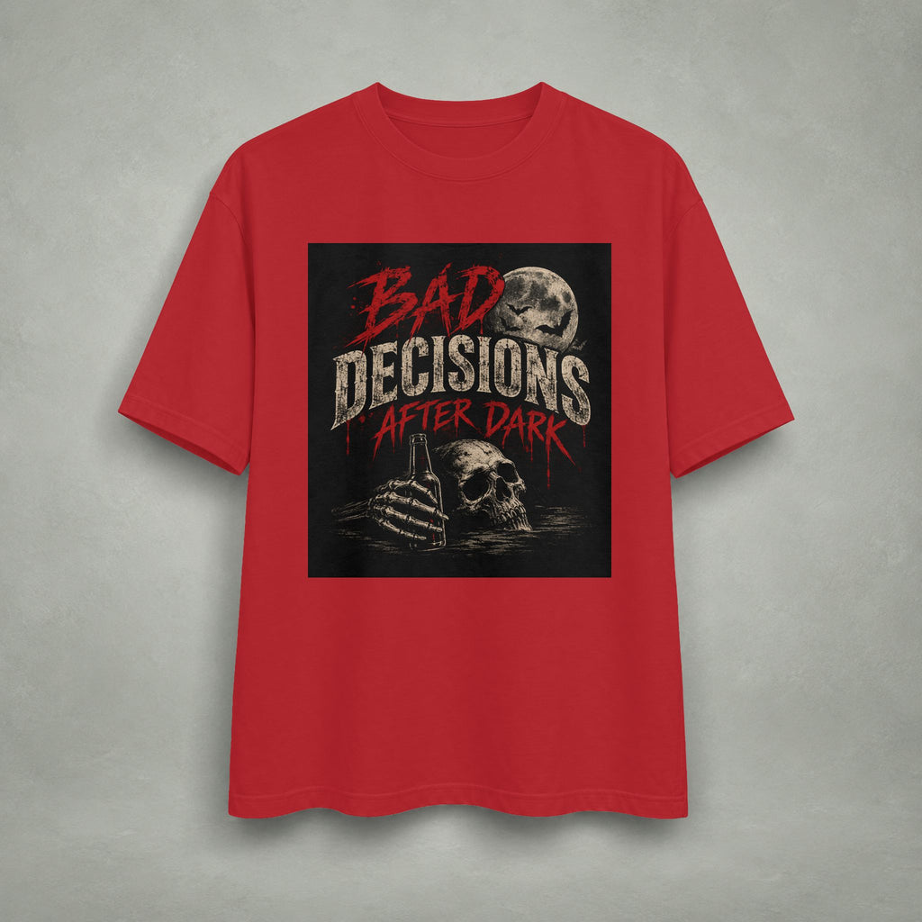 Bad Decisions After Dark T-shirt | Skull Moon Graphic Tee