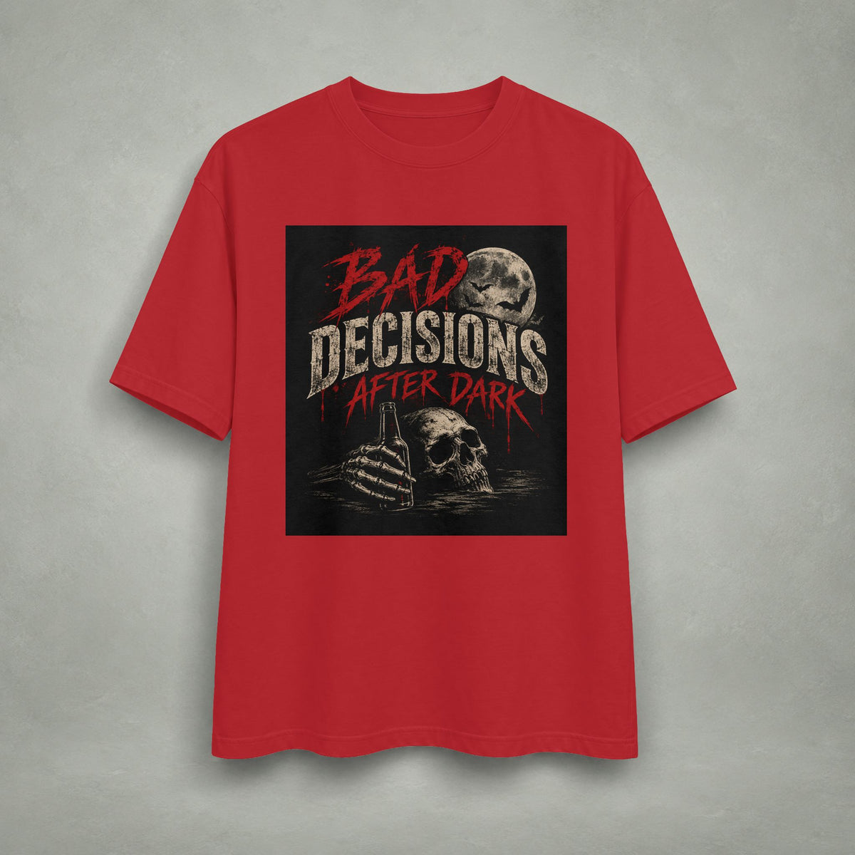 Bad Decisions After Dark T-shirt | Skull Moon Graphic Tee