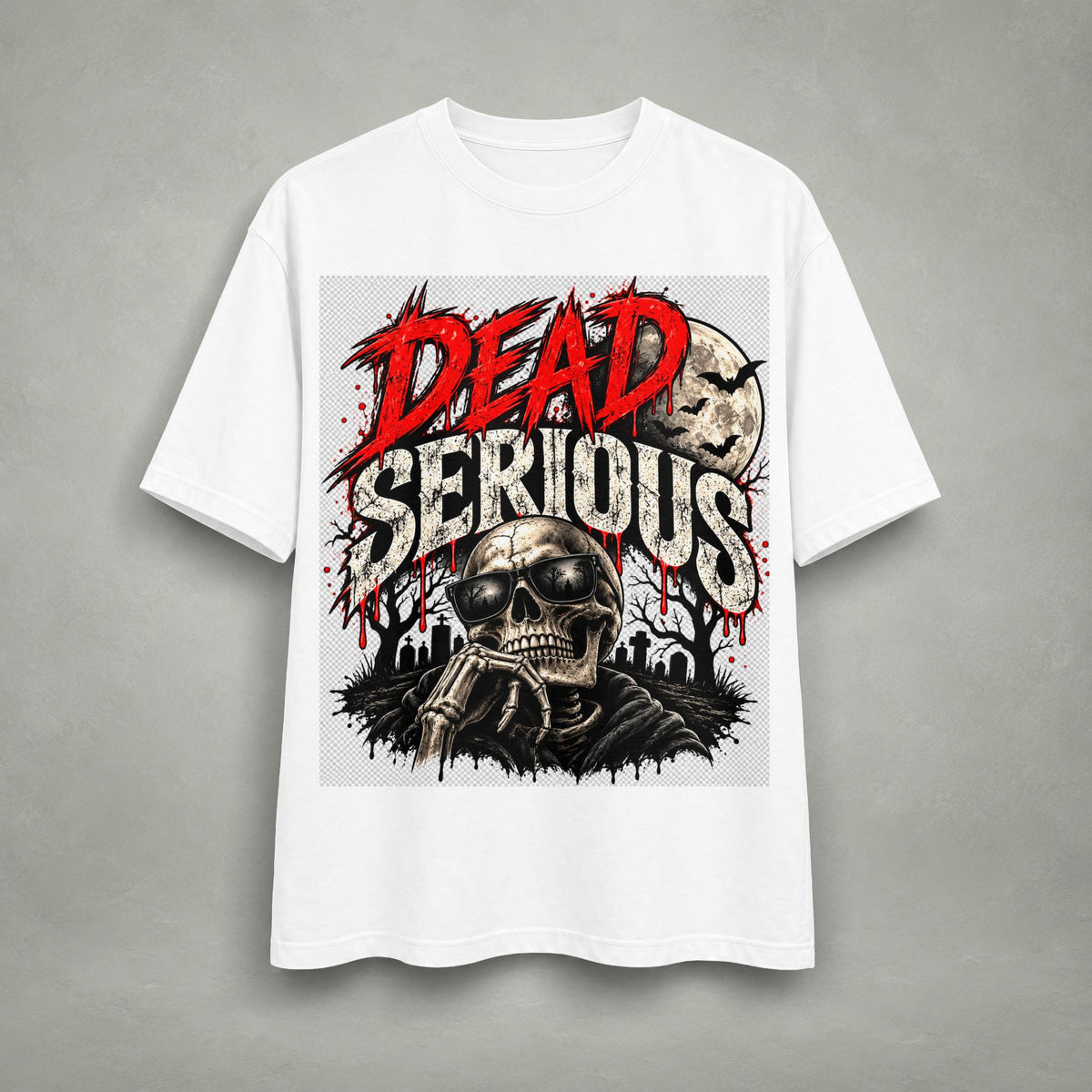 Dead Serious Skull T-Shirt — Gothic Horror Graphic Tee