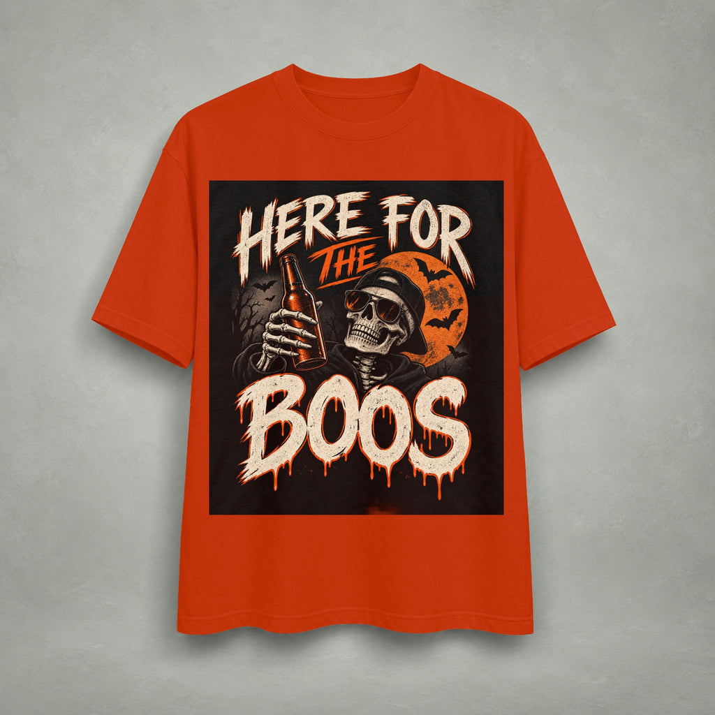 Here for the Boos Halloween Graphic Tee | Skeleton Design