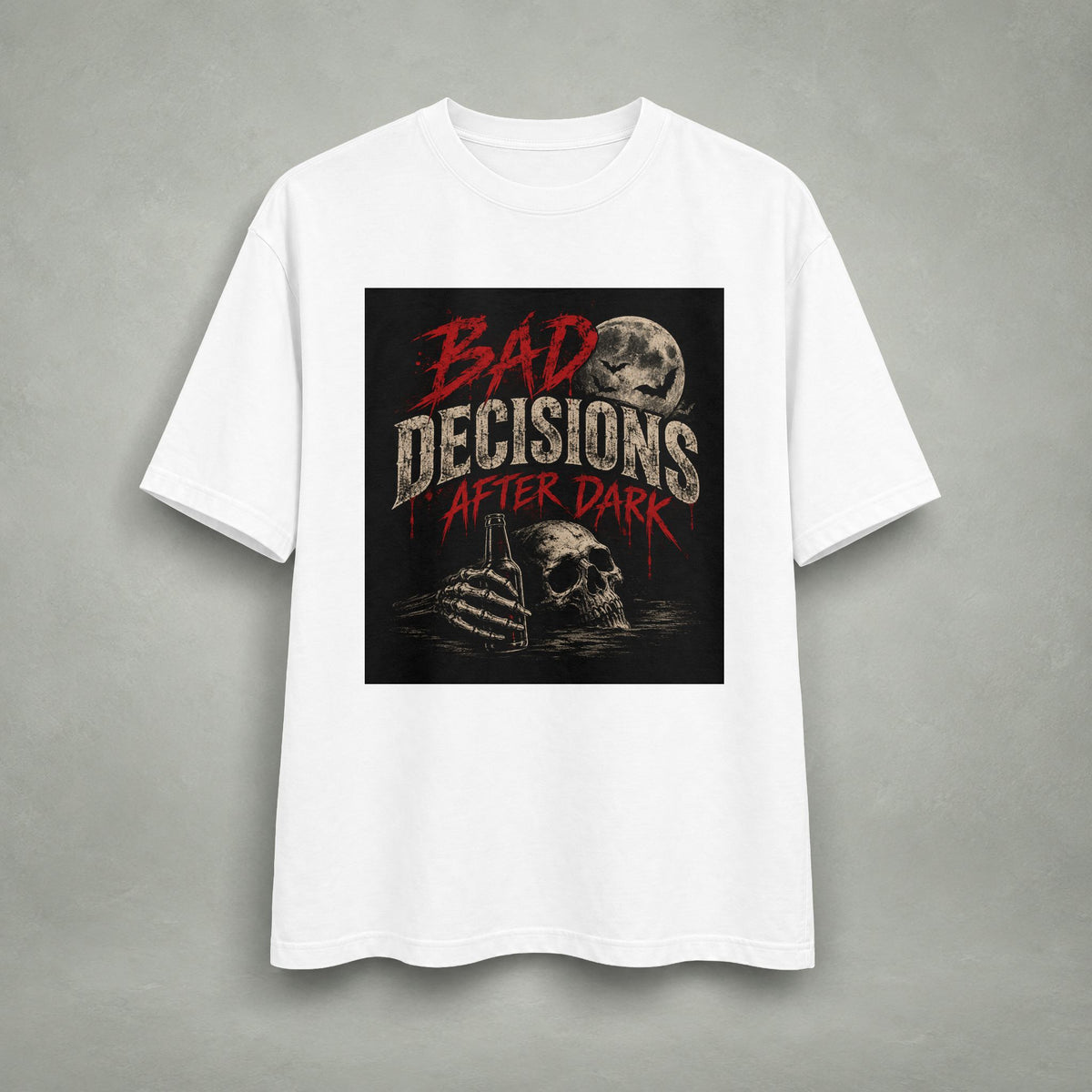 Bad Decisions After Dark T-shirt | Skull Moon Graphic Tee