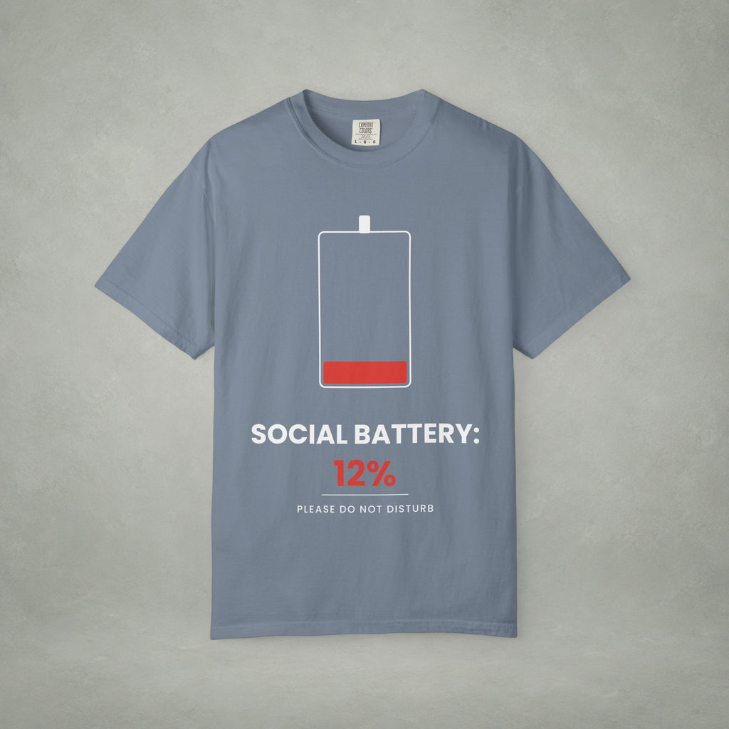 Social Battery 12% T-Shirt — Low Energy Graphic Tee