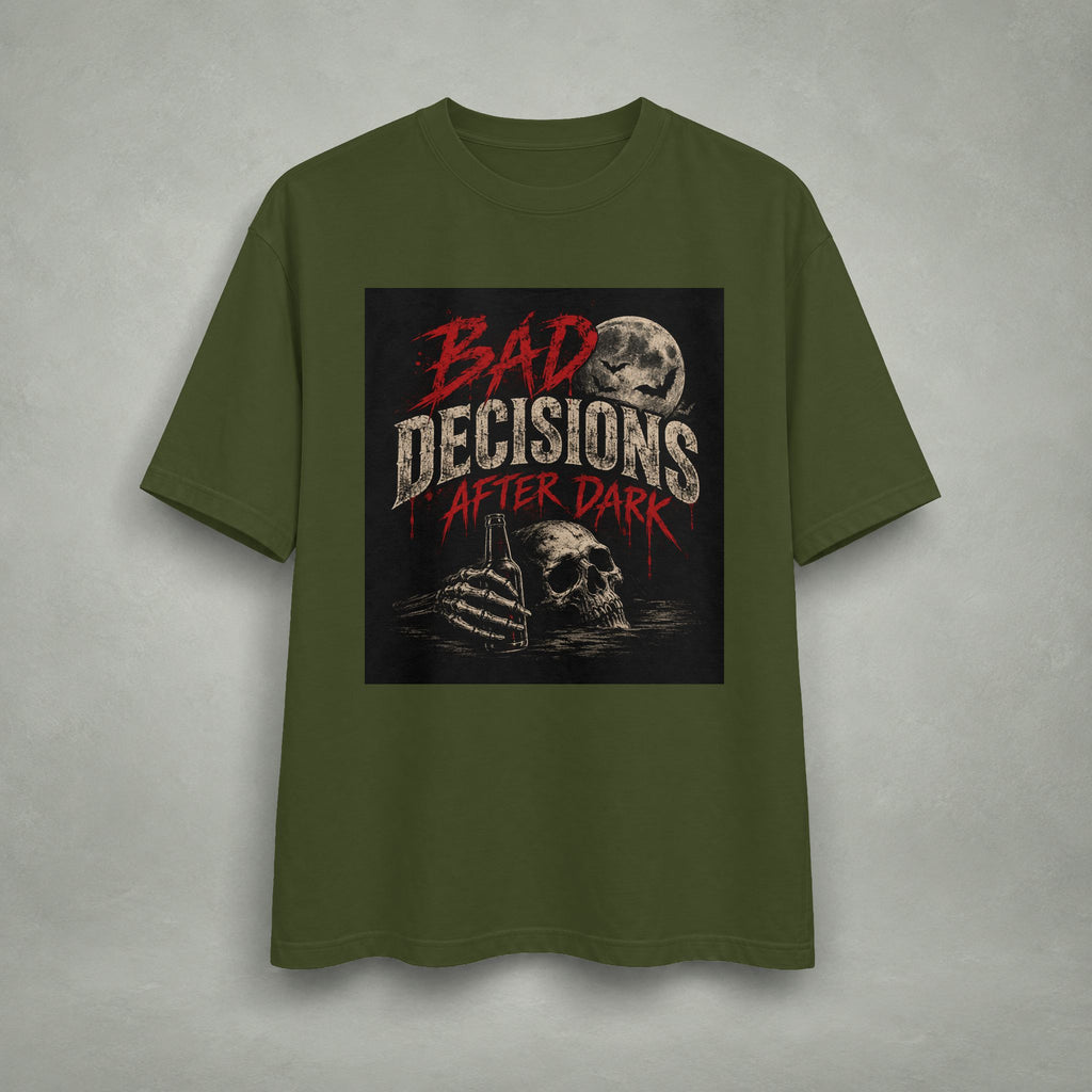 Bad Decisions After Dark T-shirt | Skull Moon Graphic Tee