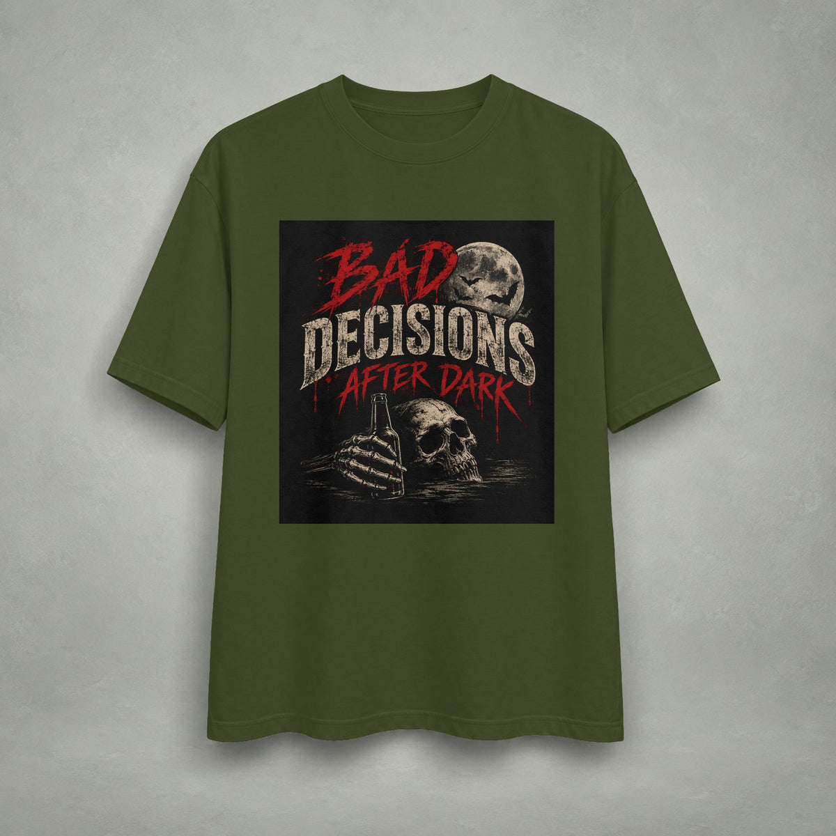Bad Decisions After Dark T-shirt | Skull Moon Graphic Tee
