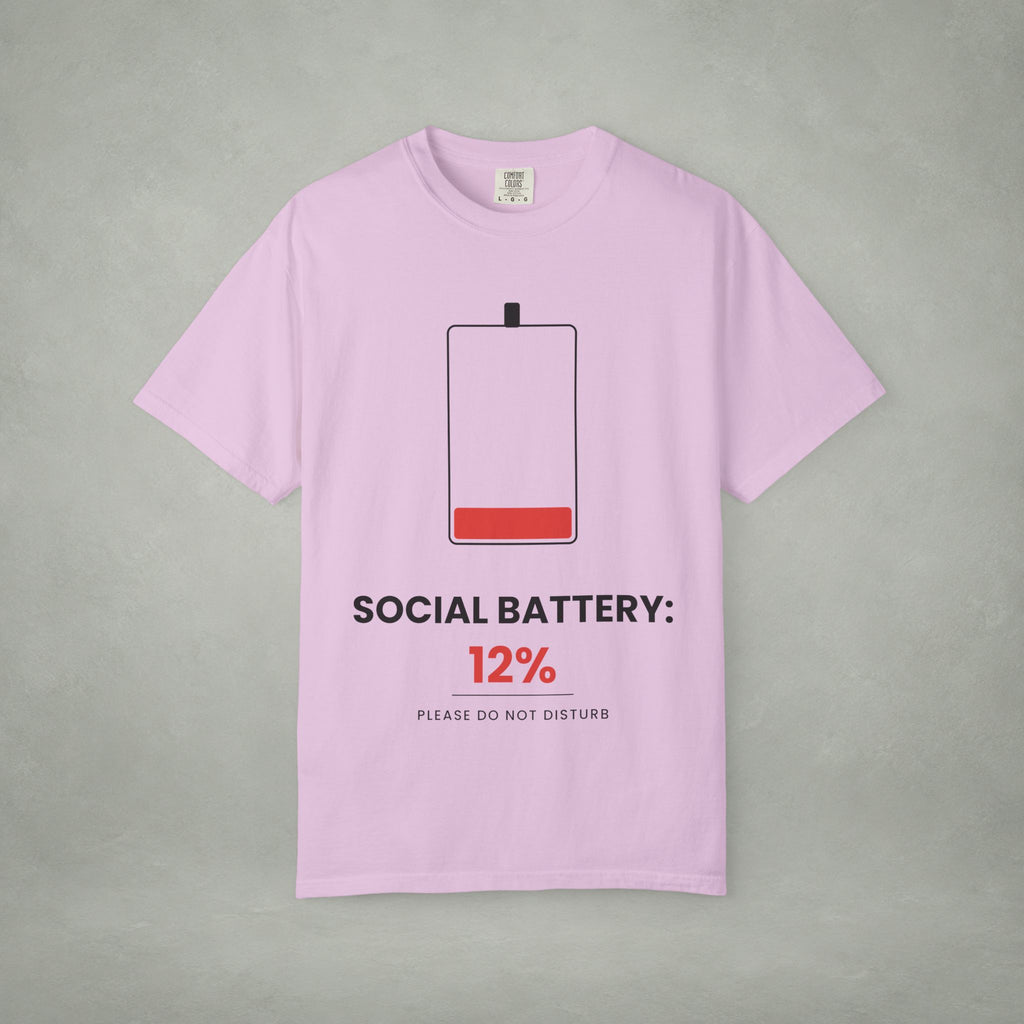 Social Battery 12% T-Shirt — Low Energy Graphic Tee
