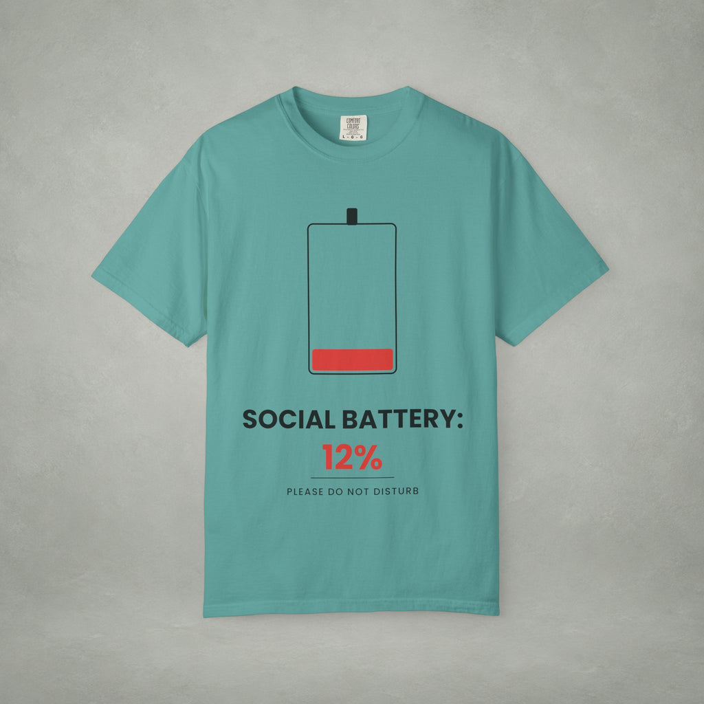 Social Battery 12% T-Shirt — Low Energy Graphic Tee