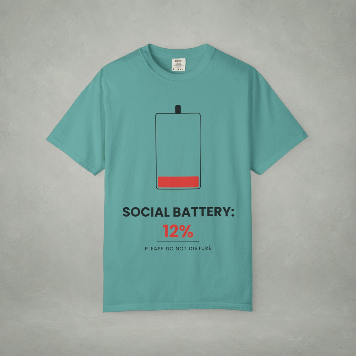 Social Battery 12% T-Shirt — Low Energy Graphic Tee