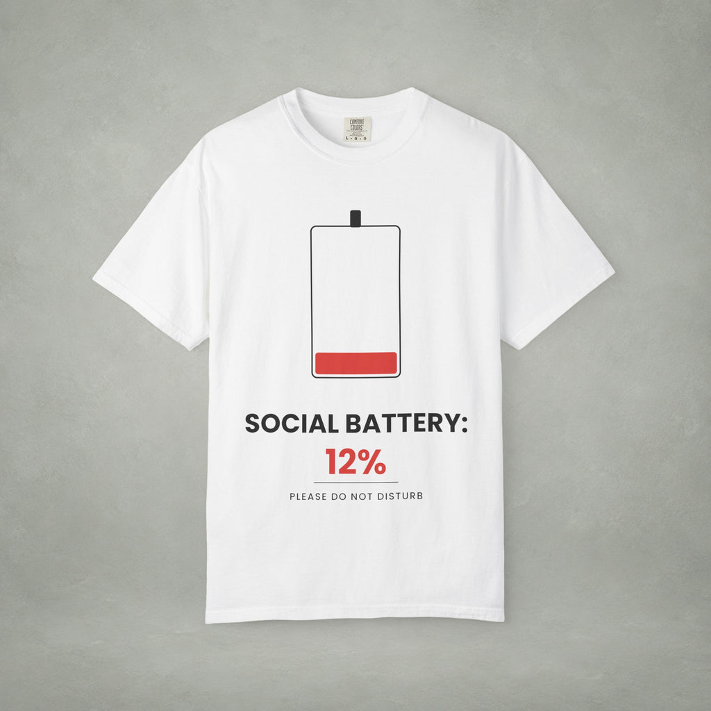 Social Battery 12% T-Shirt — Low Energy Graphic Tee