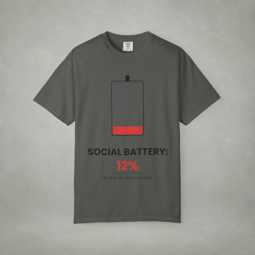 Social Battery 12% T-Shirt — Low Energy Graphic Tee