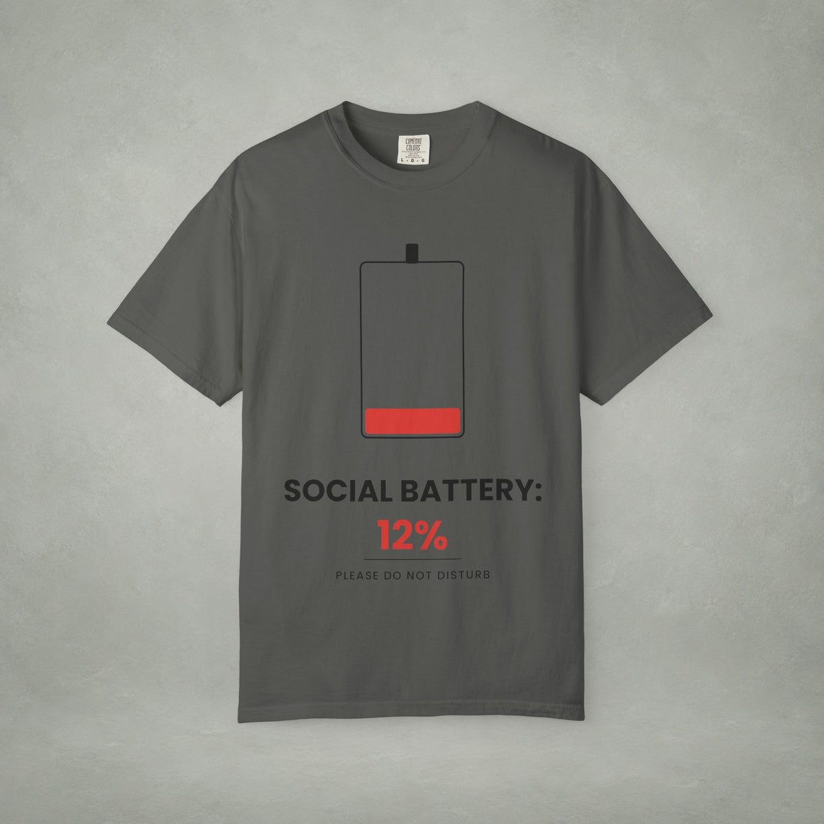Social Battery 12% T-Shirt — Low Energy Graphic Tee