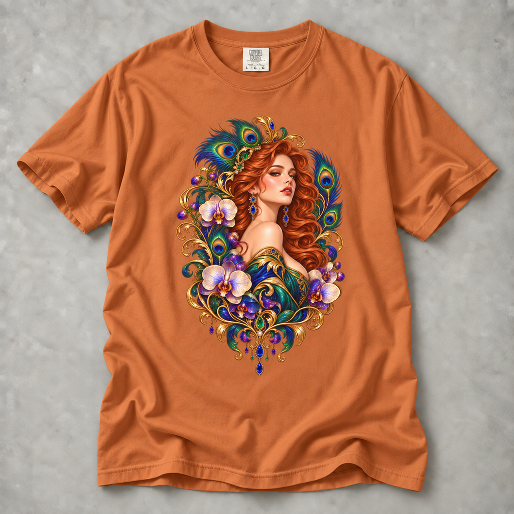 Peacock Muse Portrait Graphic Tee | Color Me Ful