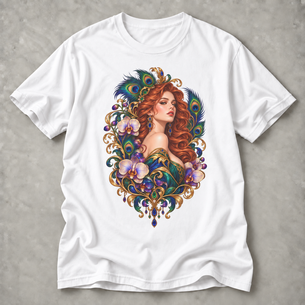 Peacock Muse Portrait Graphic Tee | Color Me Ful