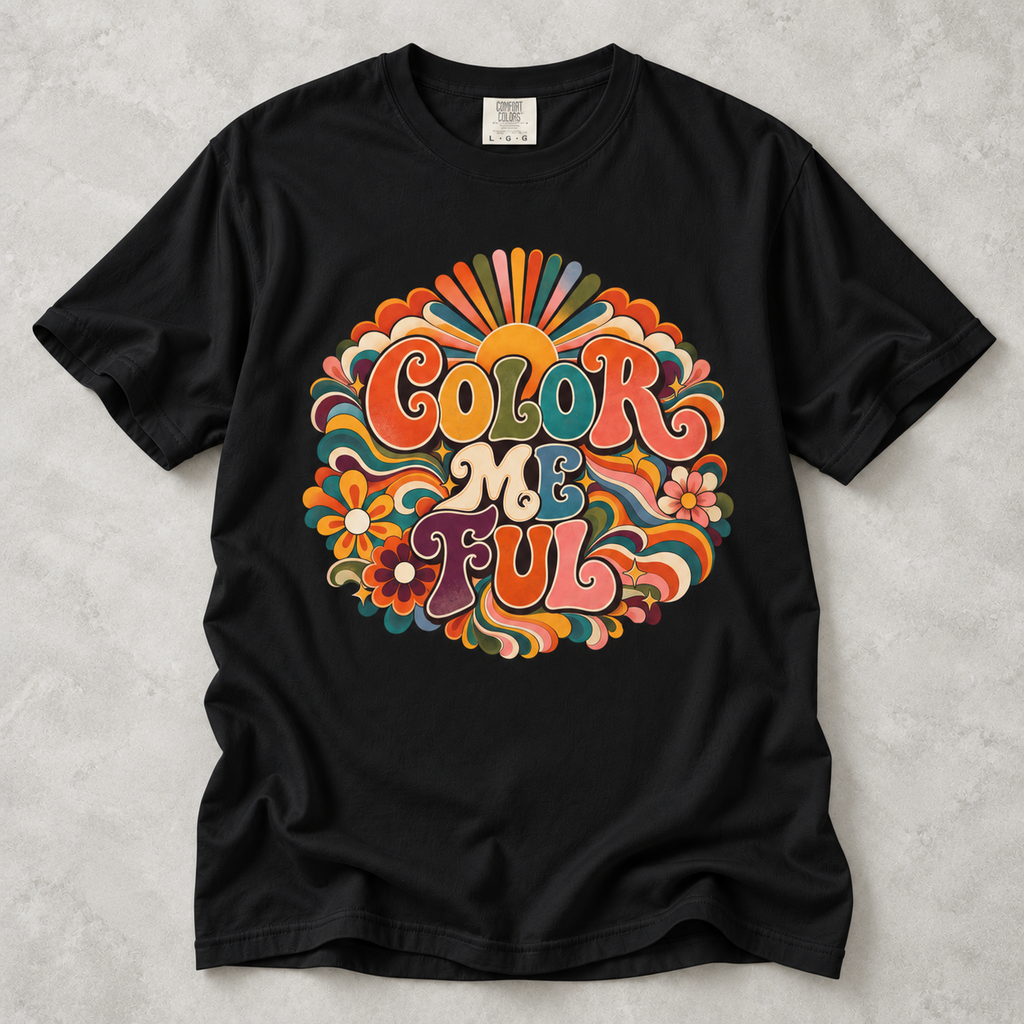 Color Me Ful Retro Floral Graphic Tee | Unisex MoodWorn