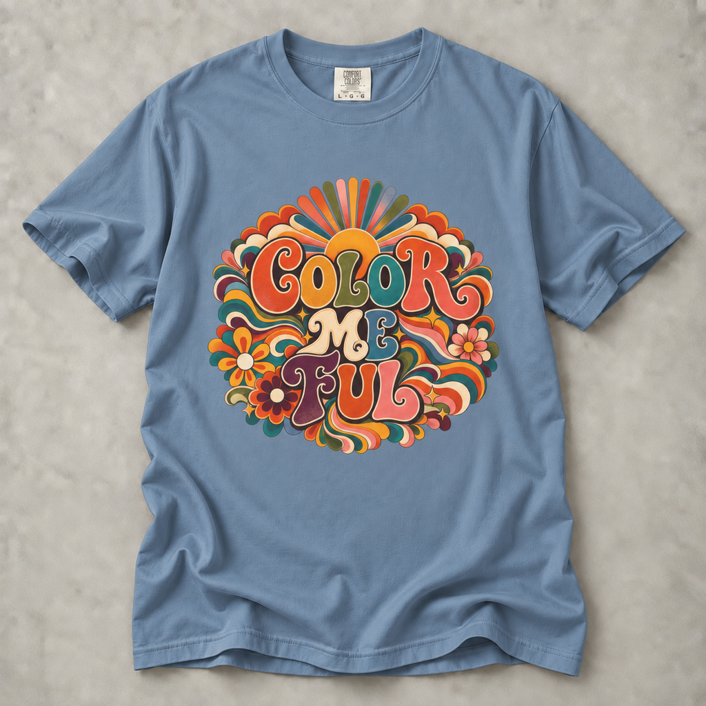 Color Me Ful Retro Floral Graphic Tee | Unisex MoodWorn