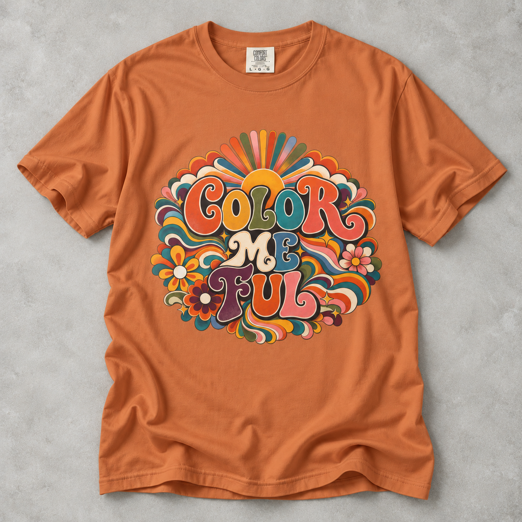 Color Me Ful Retro Floral Graphic Tee | Unisex MoodWorn
