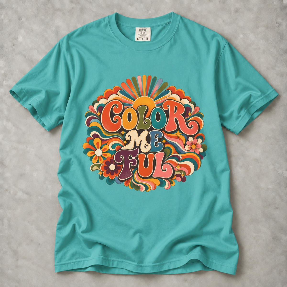 Color Me Ful Retro Floral Graphic Tee | Unisex MoodWorn