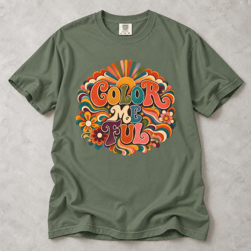 Color Me Ful Retro Floral Graphic Tee | Unisex MoodWorn