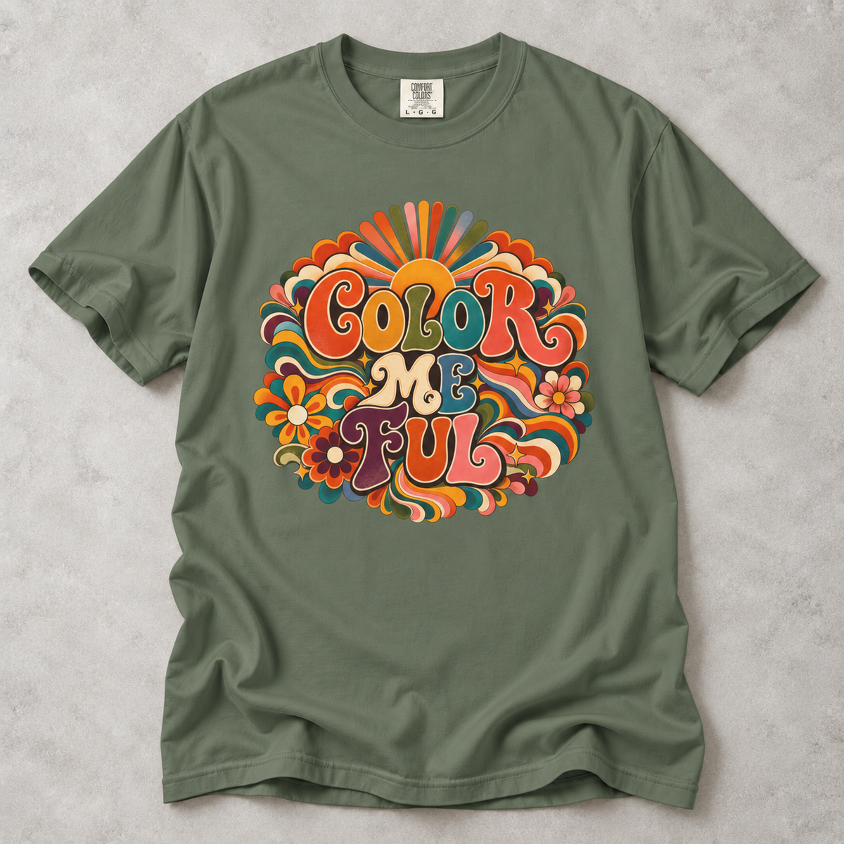 Color Me Ful Retro Floral Graphic Tee | Unisex MoodWorn