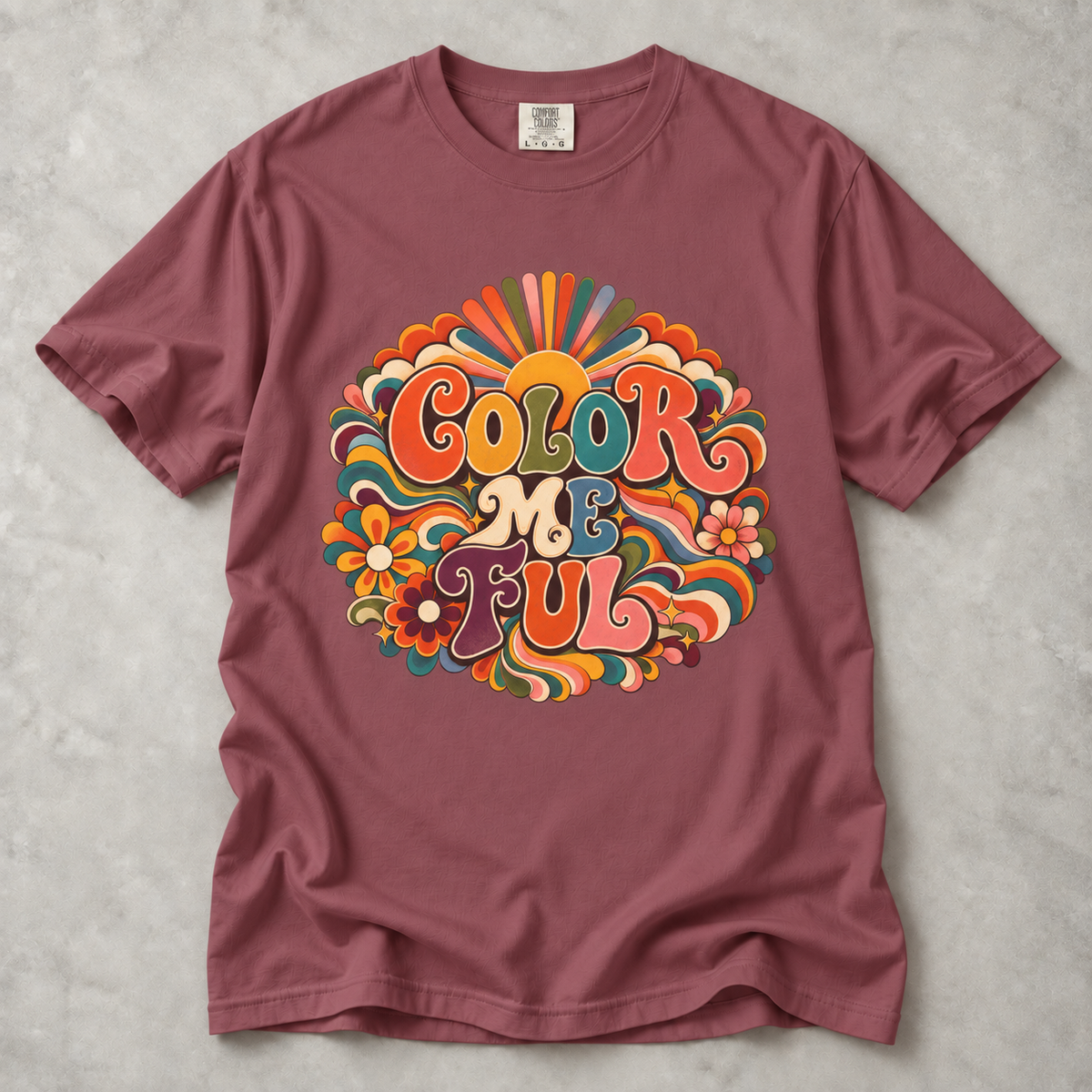 Color Me Ful Retro Floral Graphic Tee | Unisex MoodWorn