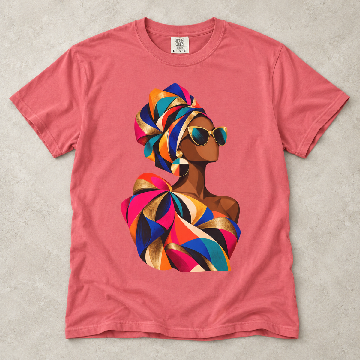 Colorful Afrowrap Portrait T-Shirt