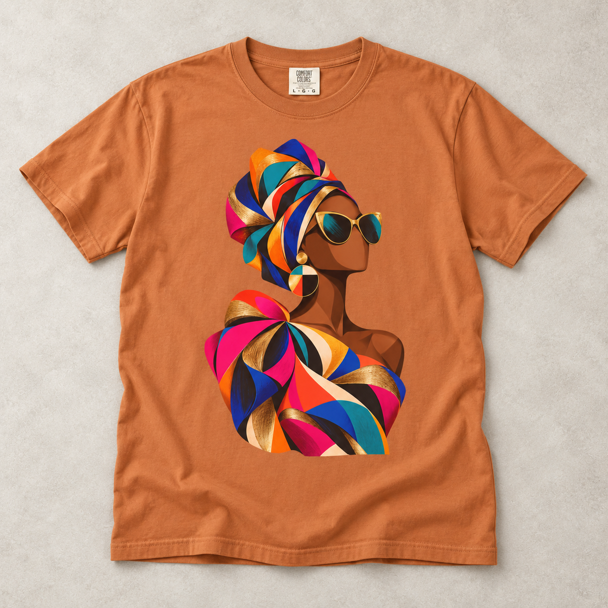 Colorful Afrowrap Portrait T-Shirt