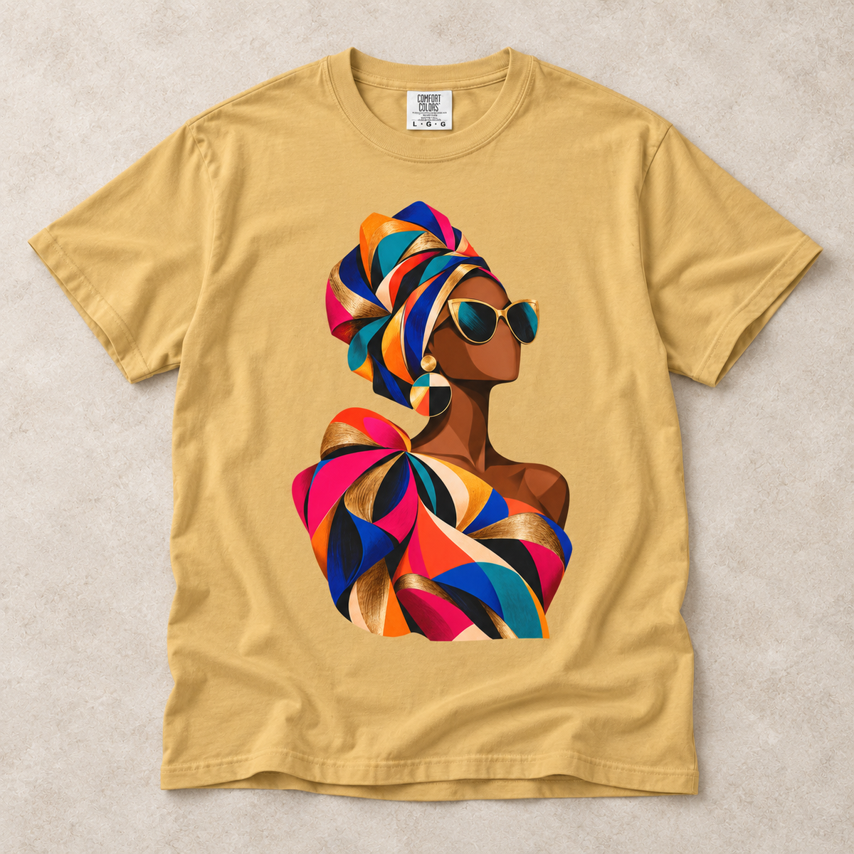 Colorful Afrowrap Portrait T-Shirt