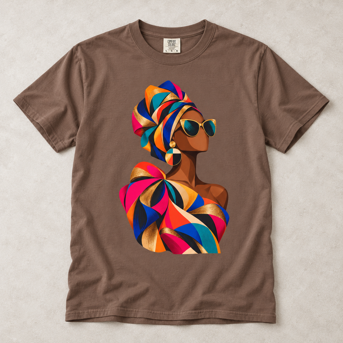 Colorful Afrowrap Portrait T-Shirt