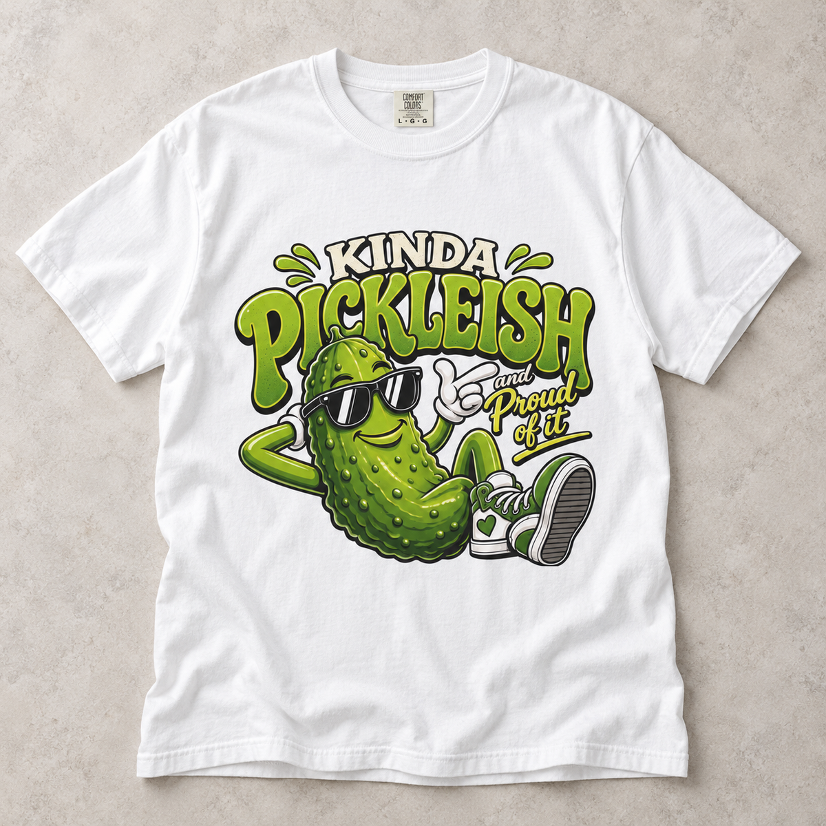 Kinda Pickleish Graphic T-Shirt — Funny Pickle Cartoon Tee