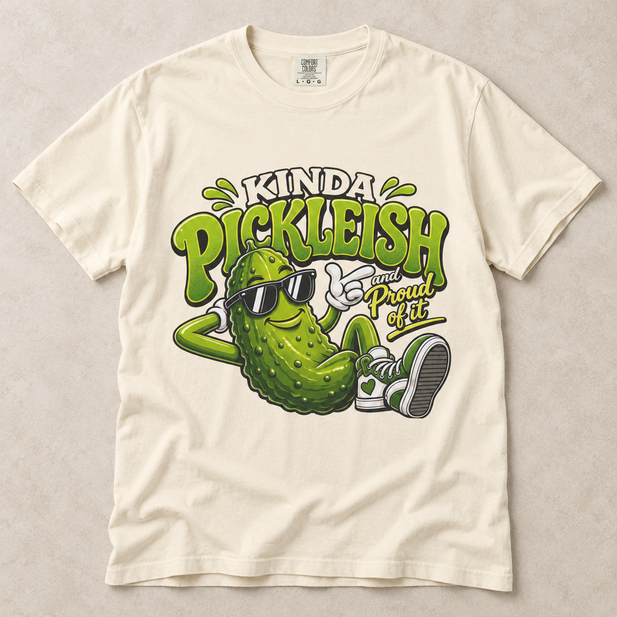 Kinda Pickleish Graphic T-Shirt — Funny Pickle Cartoon Tee