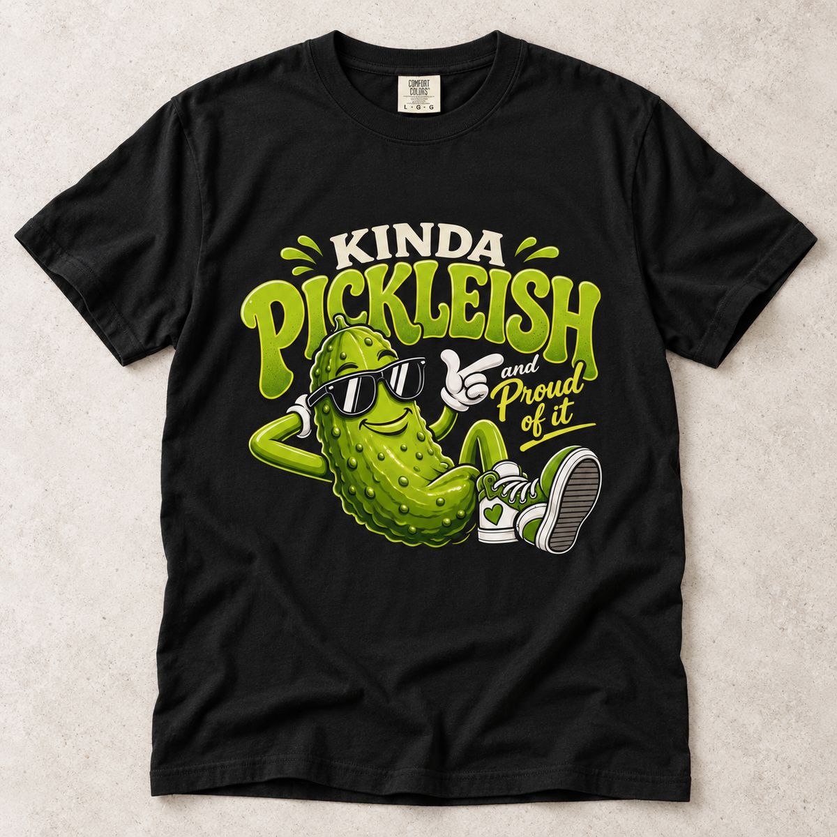 Kinda Pickleish Graphic T-Shirt — Funny Pickle Cartoon Tee