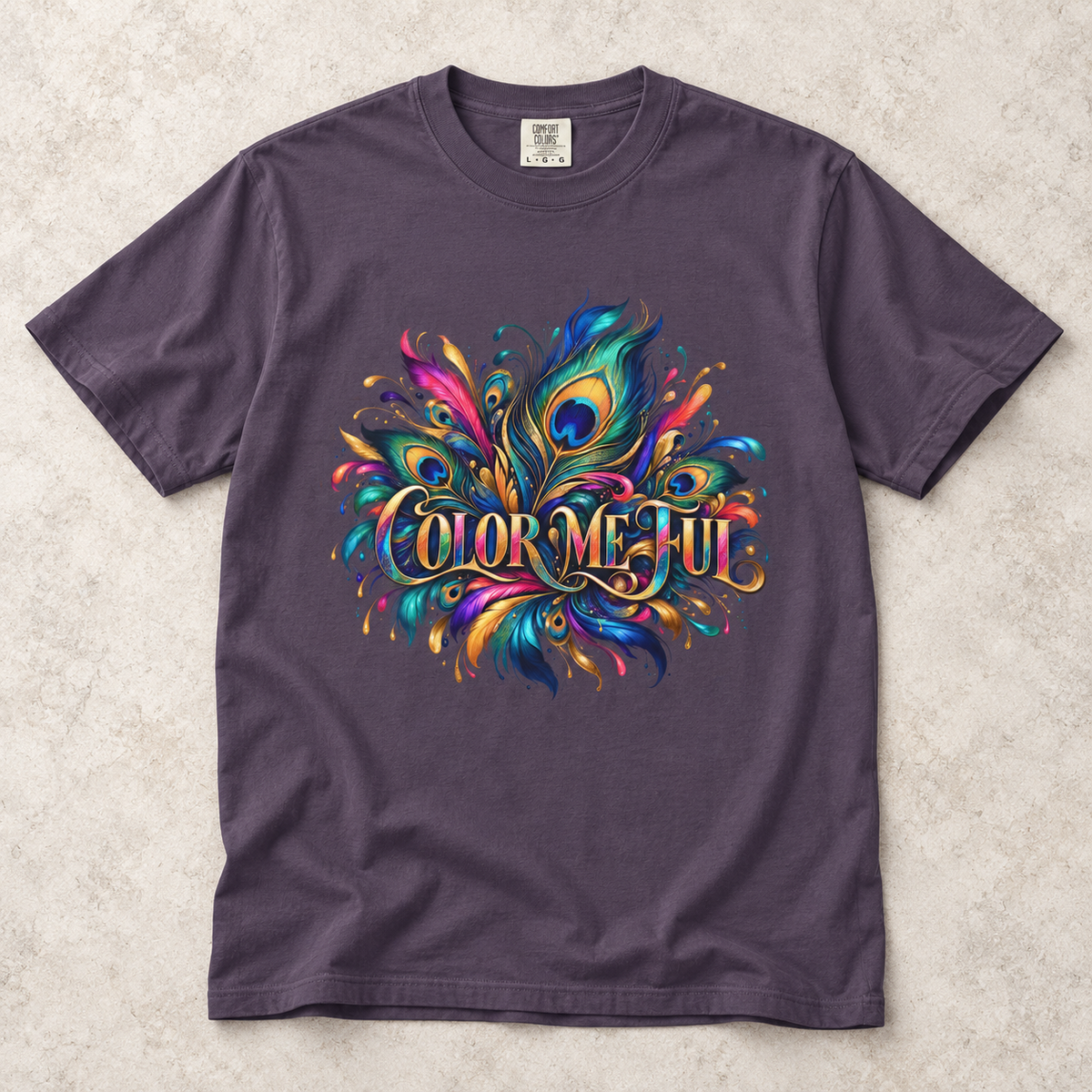 Color Me Hue T-Shirt — Vibrant Peacock Feather Art Tee
