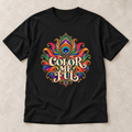 Color Me FUL Vibrant Graphic T-Shirt — Retro Psychedelic Floral Design