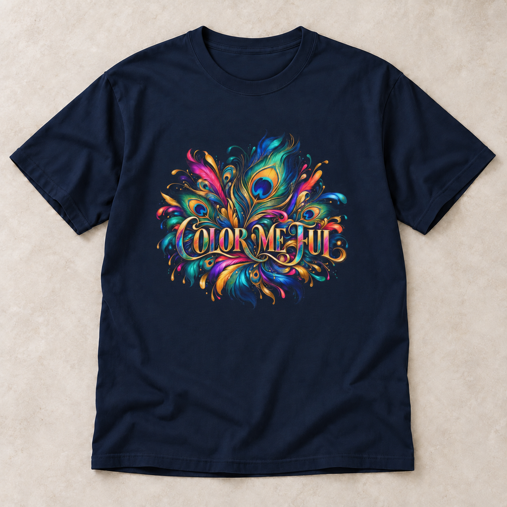 Color Me FUL Vibrant Graphic T-Shirt — Retro Psychedelic Floral Design