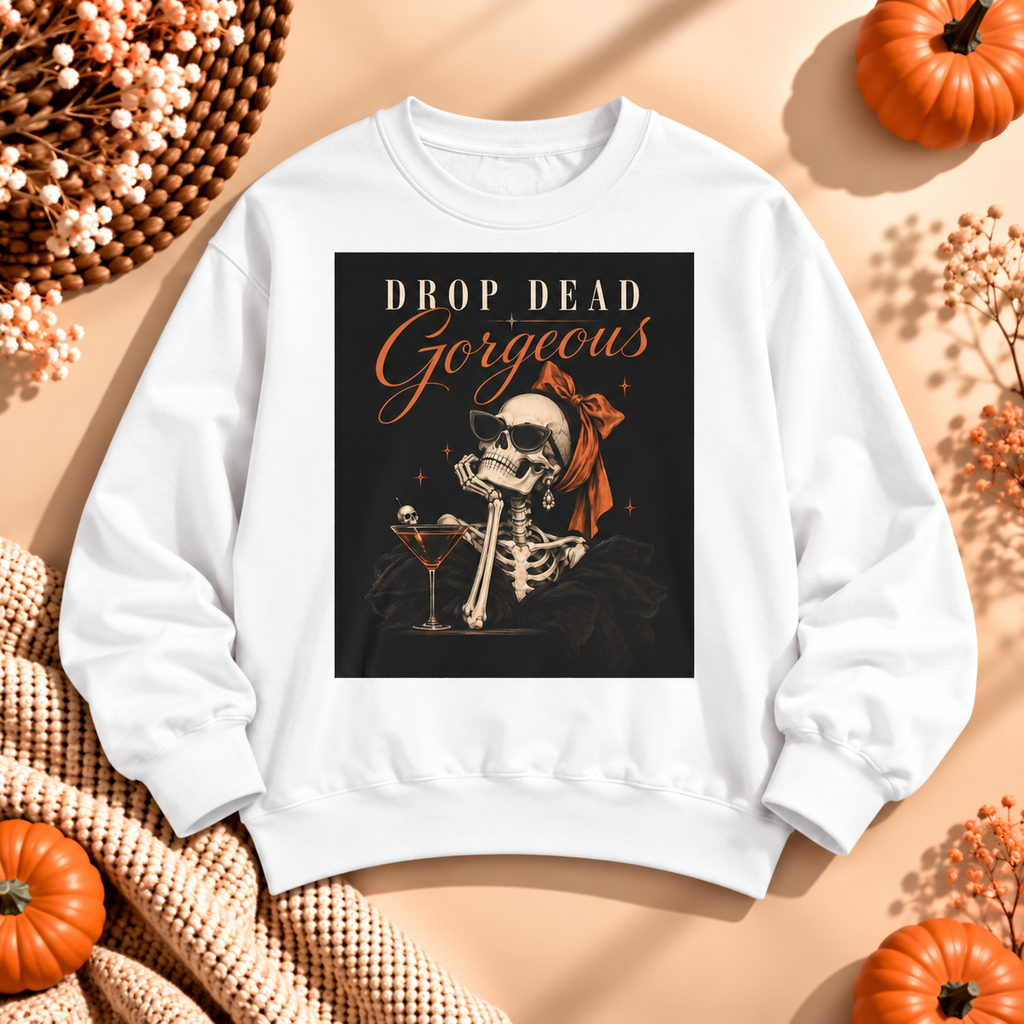 Drop Dead Gorgeous Sweatshirt — Vintage Skull Graphic Crewneck