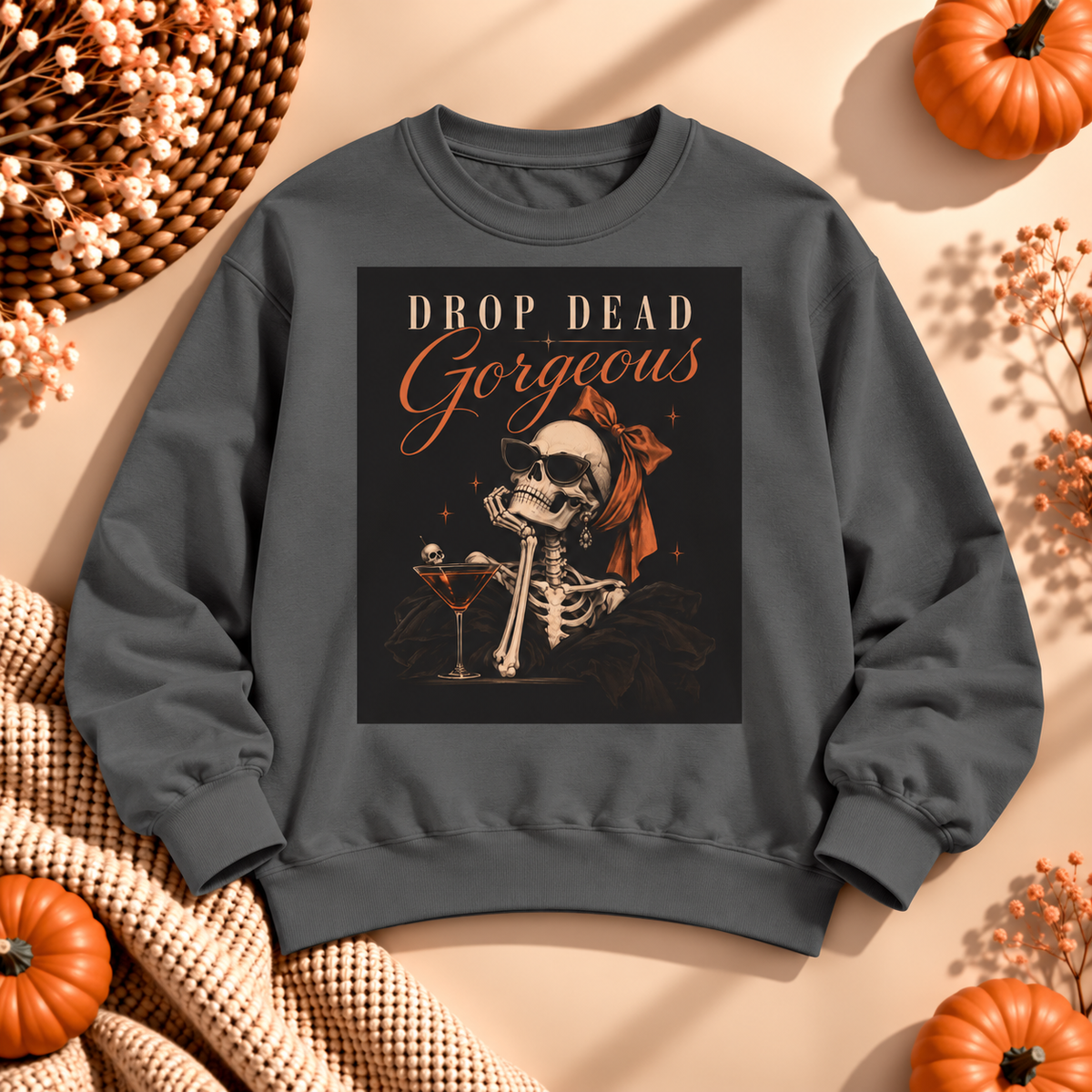 Drop Dead Gorgeous Sweatshirt — Vintage Skull Graphic Crewneck