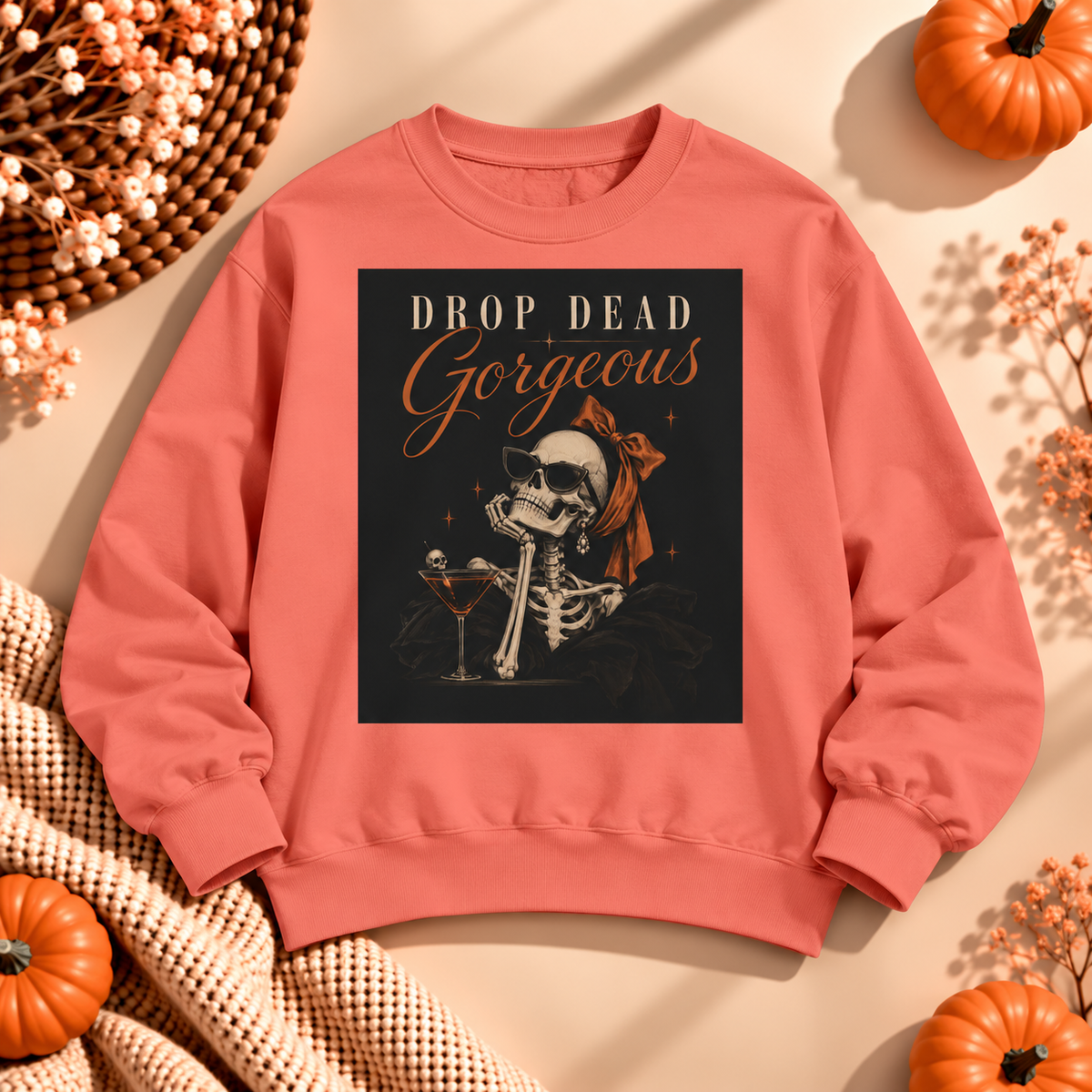Drop Dead Gorgeous Sweatshirt — Vintage Skull Graphic Crewneck