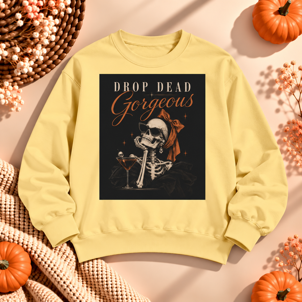 Drop Dead Gorgeous Sweatshirt — Vintage Skull Graphic Crewneck