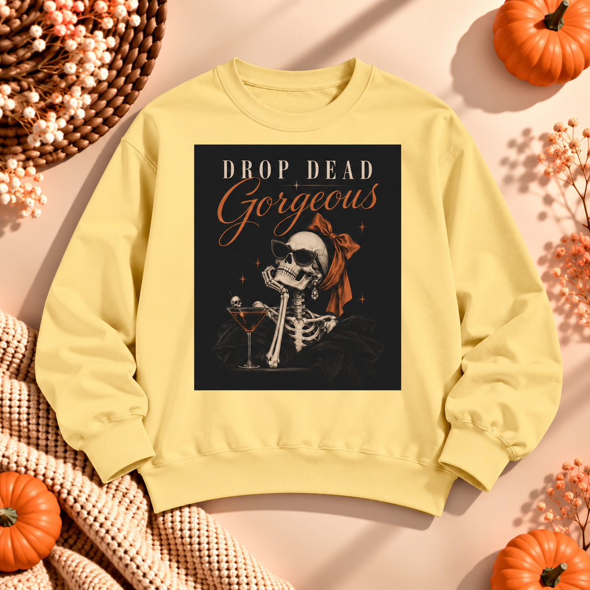 Drop Dead Gorgeous Sweatshirt — Vintage Skull Graphic Crewneck