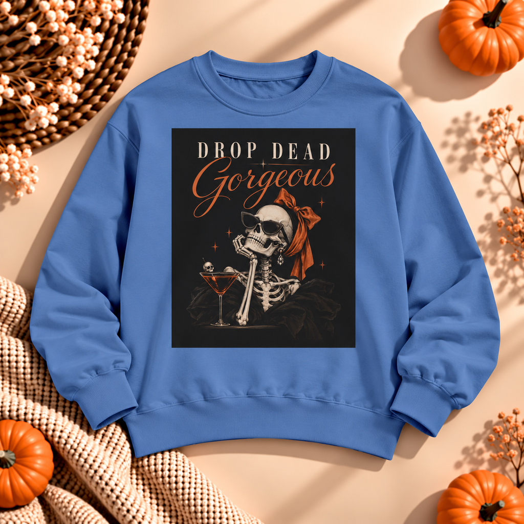 Drop Dead Gorgeous Sweatshirt — Vintage Skull Graphic Crewneck