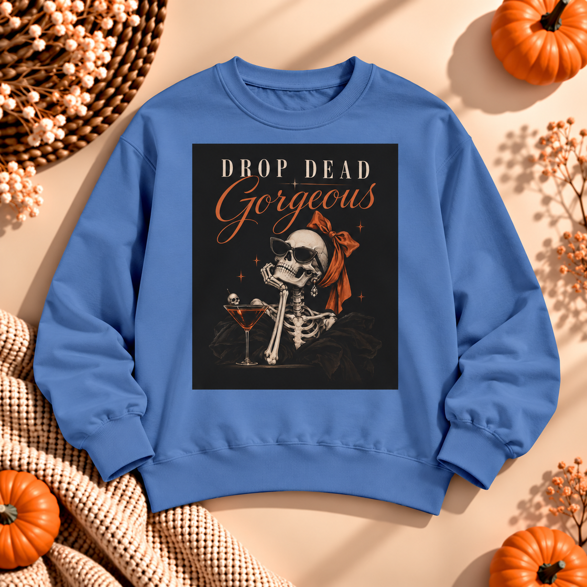 Drop Dead Gorgeous Sweatshirt — Vintage Skull Graphic Crewneck