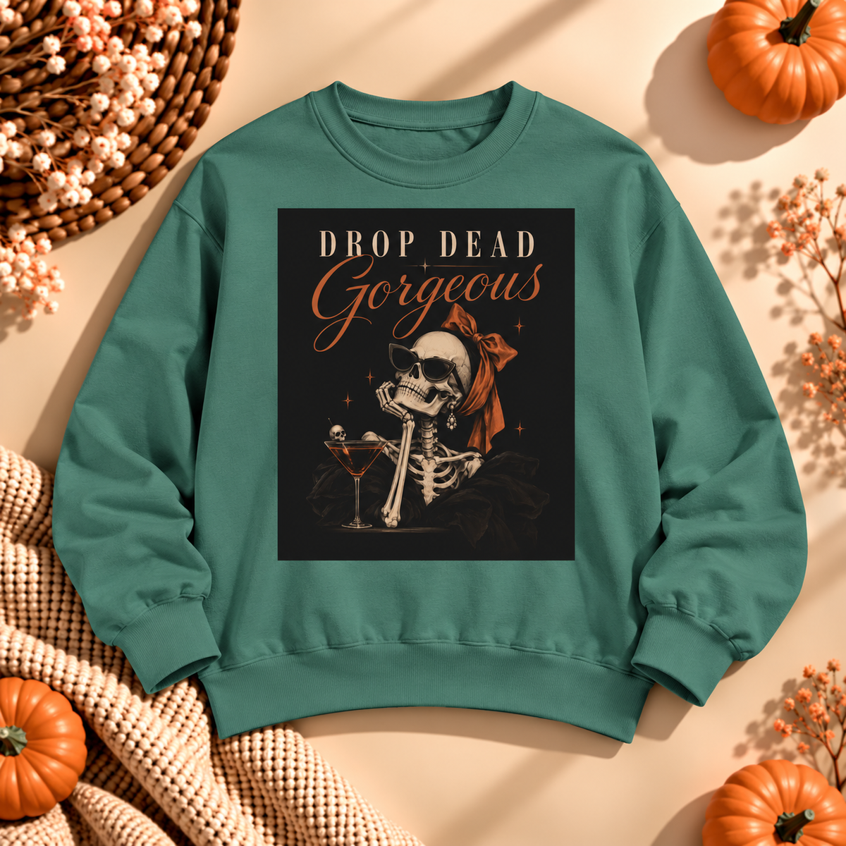 Drop Dead Gorgeous Sweatshirt — Vintage Skull Graphic Crewneck