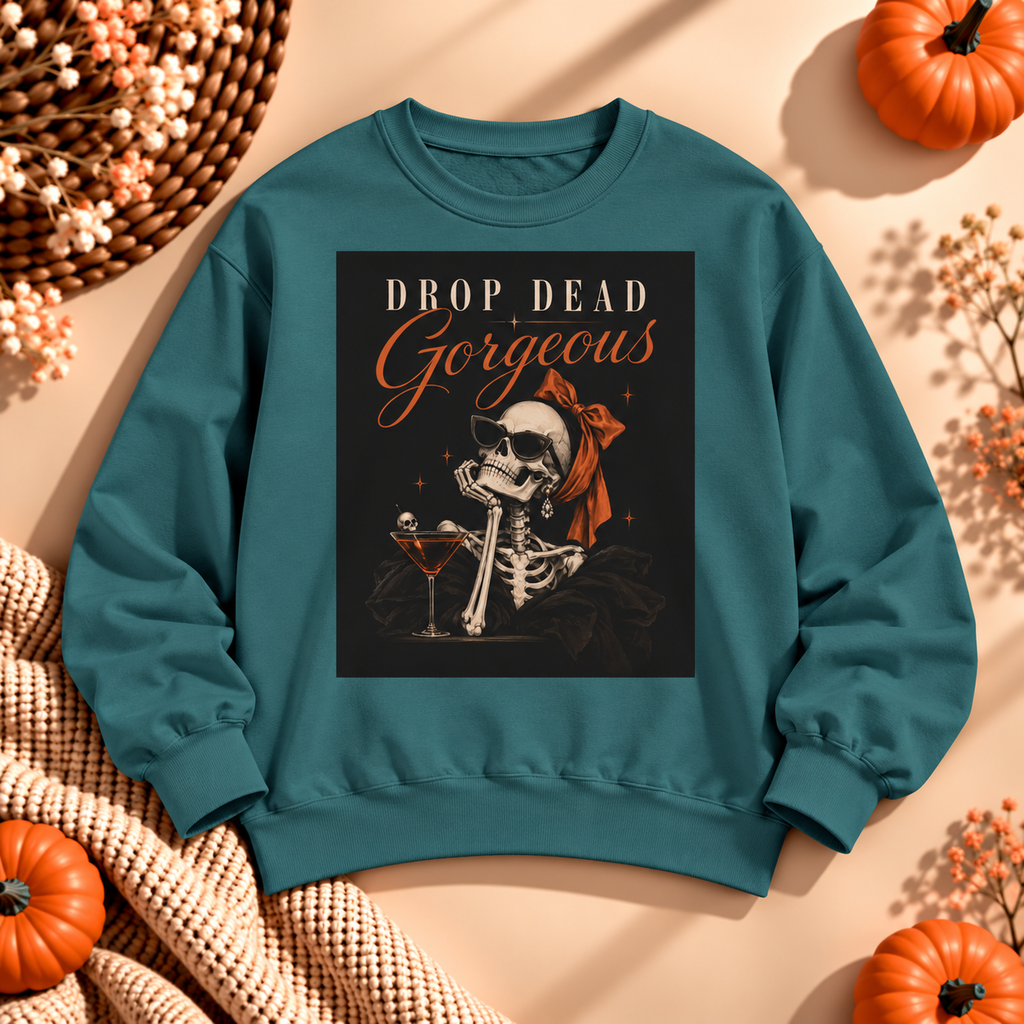 Drop Dead Gorgeous Sweatshirt — Vintage Skull Graphic Crewneck