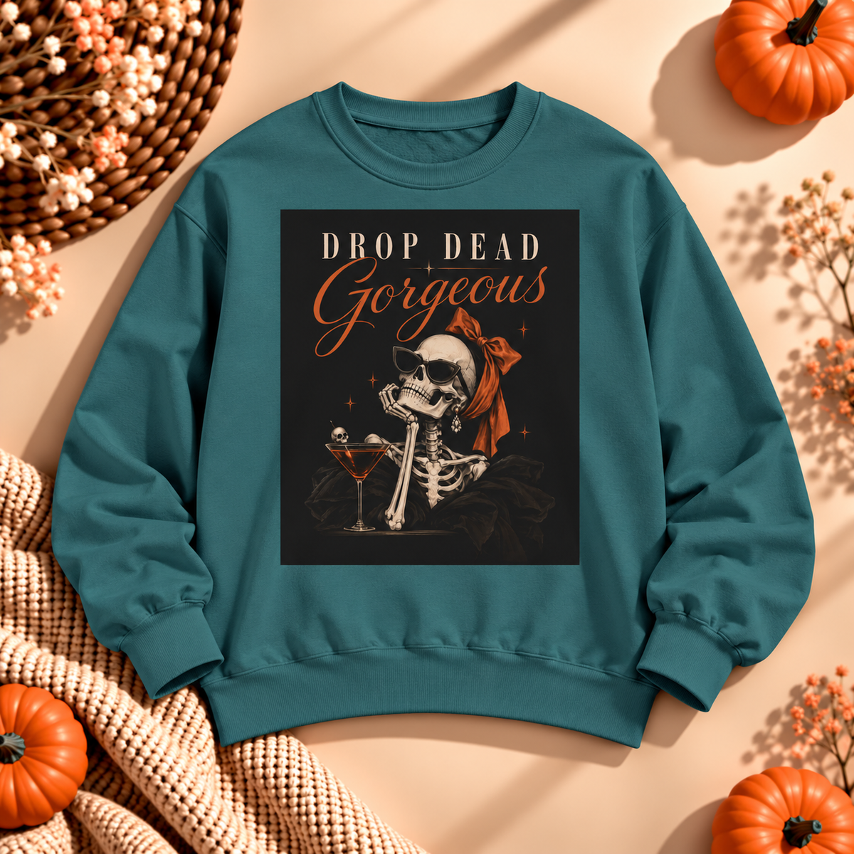 Drop Dead Gorgeous Sweatshirt — Vintage Skull Graphic Crewneck