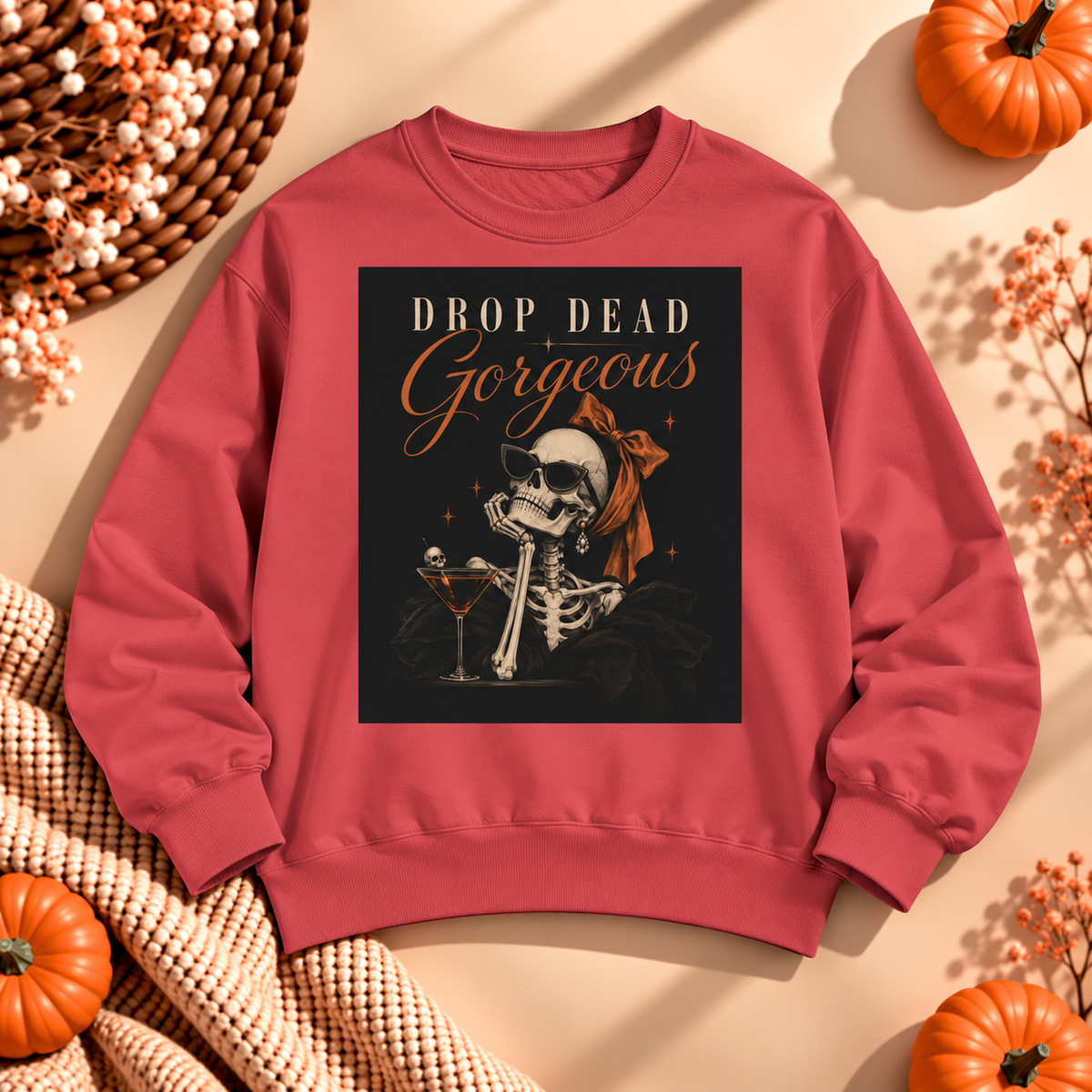 Drop Dead Gorgeous Sweatshirt — Vintage Skull Graphic Crewneck